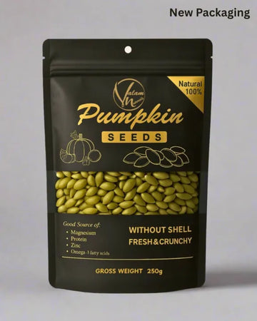 Premium Natural Pumpkin Seeds 250g - Fresh, Crunchy, Shell-Free Snack
