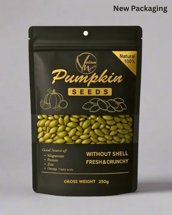 Premium Natural Pumpkin Seeds 250g - Fresh, Crunchy, Shell-Free Snack